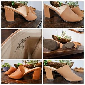 Tan high-heeled sandals